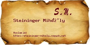 Steininger Mihály névjegykártya